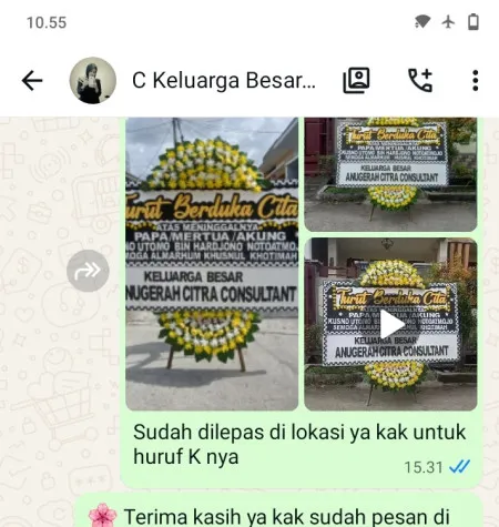 Pengiriman Papan Bunga Duka Sraten Jenangan